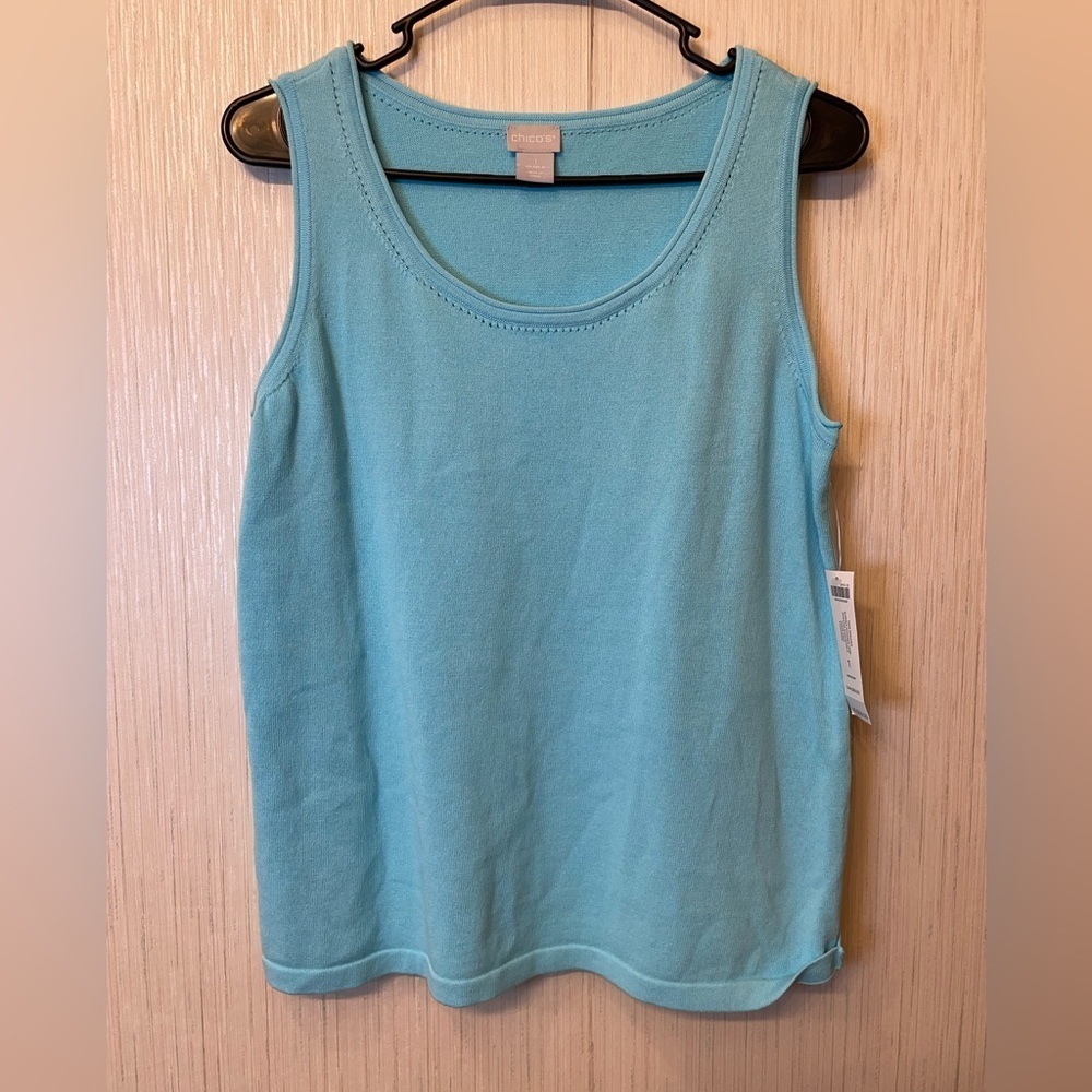 Chico’s Blue Sleeveless Tank‎ Top Size 1 (US M)